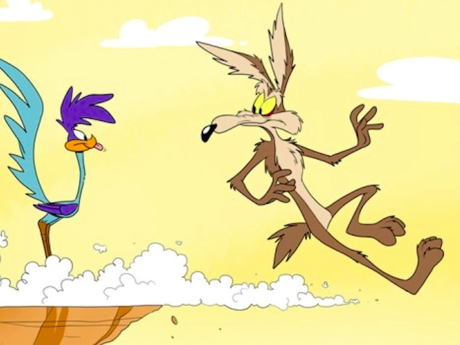 Wile E. Coyote about to fall